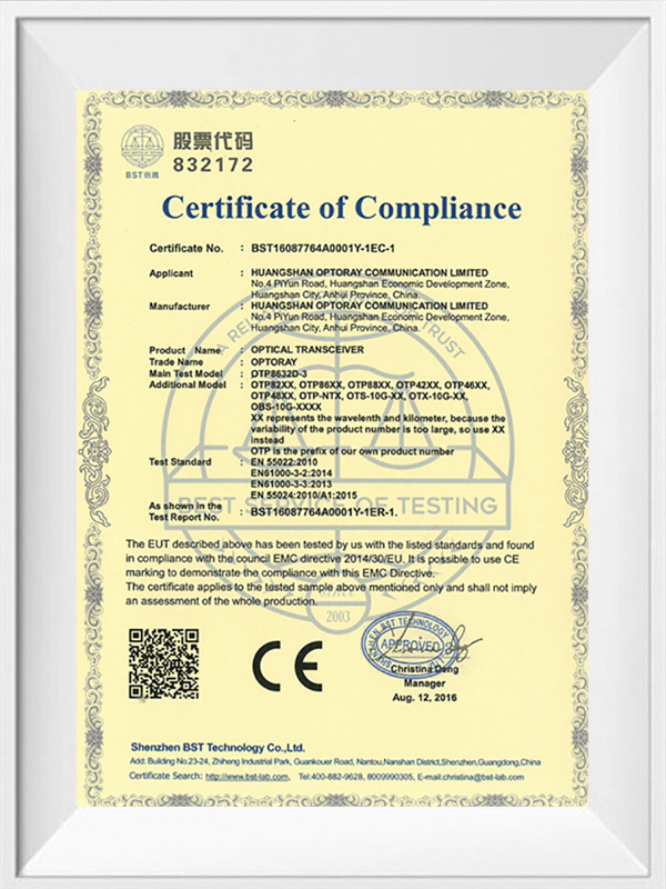 CE Certification Certificate