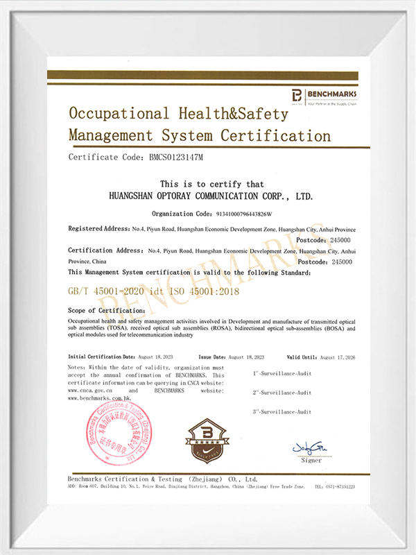 Occupational Health&Safety Management System Certification
